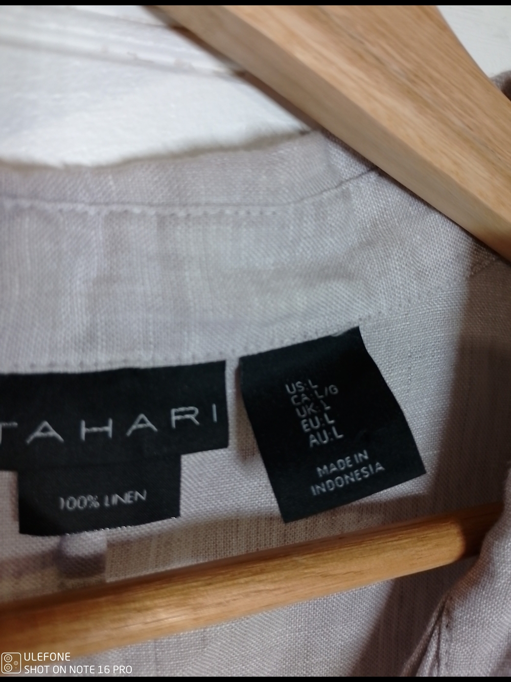 Tahari Lightweight Linen Button-Down Shirt in Light Gray - Womens - Picture 2 of 8